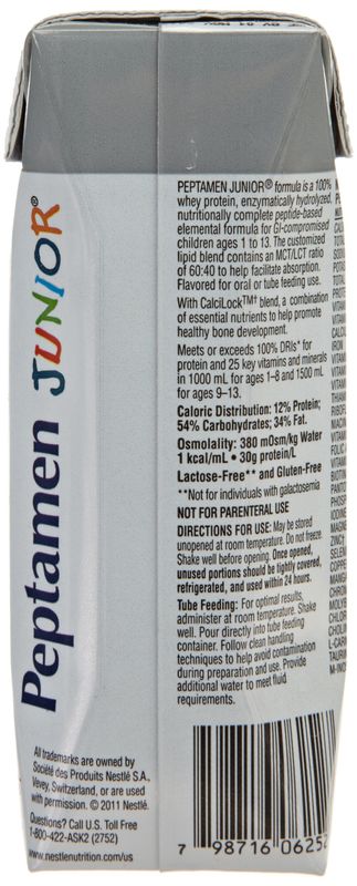 Peptamen Junior, Vanilla, 250 mL Cartons (Pack of 24)