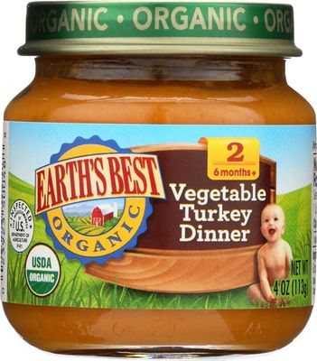 Earth&#39;s Best 2nd TurkeyVegetable, 4-Ounce Jars (Pack of 24)