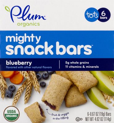 Plum Organics Mighty 4 Essential Nutrition Bars, Blueberry with Carrot, 0.67 Ounce, 6 Count