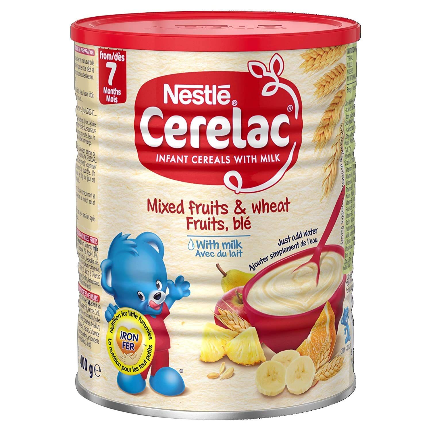 Nestle Cerelac Infant Cereal with Milk from 8 Months Mixed Fruits  Wheat - 14 oz