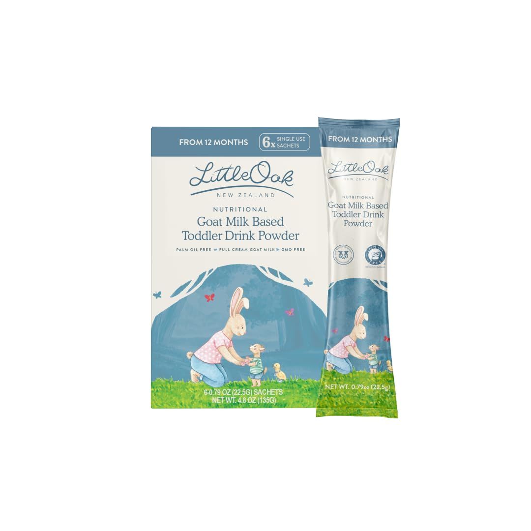 LittleOak Natural Goat Milk, Stage 3, 12 Months, 6 x 0.79oz Sachets