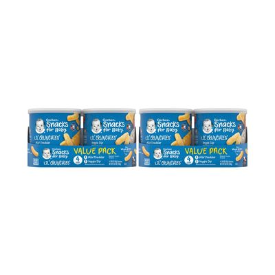 Gerber Snacks for Baby Value Pack, Lil Crunchies, Mild Cheddar  Veggie Dip, 1.48 Ounce (Pack of 8)