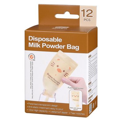 Simba Disposable FormulaMilk Powder Bag (12 oz, 2 Packs, Total 24 Bags)