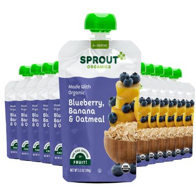 Sprout Organics Blueberry, Banana  Oatmeal Baby Food, Kosher, 3.5 Ounces (Pack Of 6)