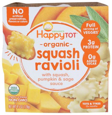 Happy Tot Organic Ravioli Love My Veggies Bowl, 4.5 OZ