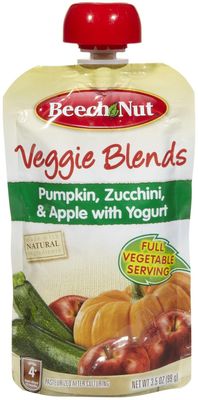 Beech-Nut Stage 4 Purees - Pumpkin Zucchini  Apple with Yogurt - 8 pk