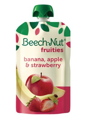 Beech-Nut Baby Food Pouches, Banana Apple Strawberry Fruit Puree Baby  Toddler Food, 3.5 oz (12 Pack)