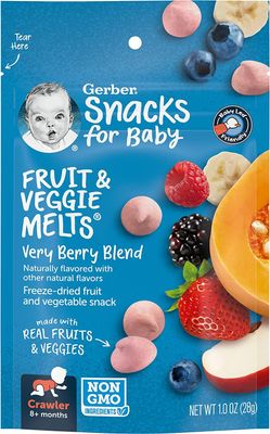 Gerber Snacks for Baby Fruit  Veggie Melts, Very Berry Blend, 1 Ounce (Pack of 7)