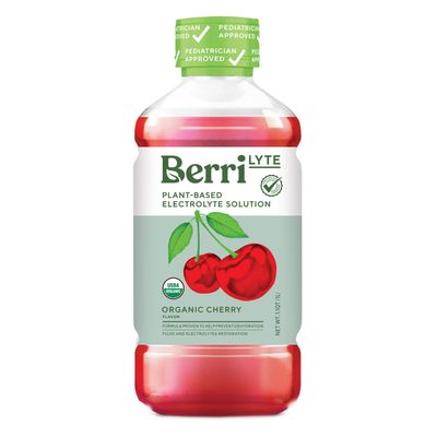 Berri Lyte Plant Based Organic Electrolyte Solution - Pediatric Rehydration Drink - Low Sugar Cherry Flavor, 1 L, 1 ct