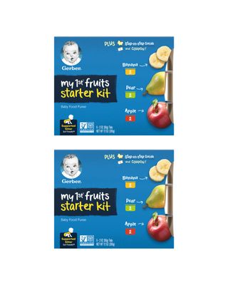 Gerber My 1st Fruits Starter Kit, Banana, Pear  Apple Puree, 2 Ounce Tubs, 2-Pack (Set of 6)