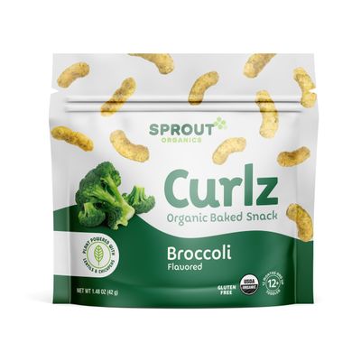 Sprout Organic Baby Food, Stage 4 Toddler Snacks, Broccoli Plant Power Curlz, 1.48 Ounce -Pack of 6 (Packaging May Vary)