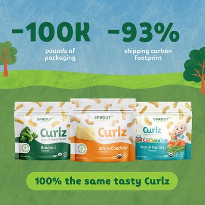 Sprout Organic Baby Food, Stage 4 Toddler Snacks, Broccoli Plant Power Curlz, 1.48 Ounce -Pack of 6 (Packaging May Vary)