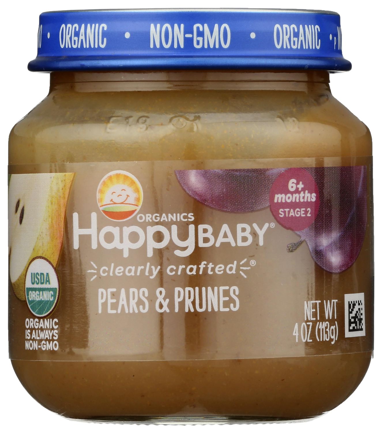 Happy Baby Organic Stage 2 Pears  Prunes Baby Food, 4 OZ
