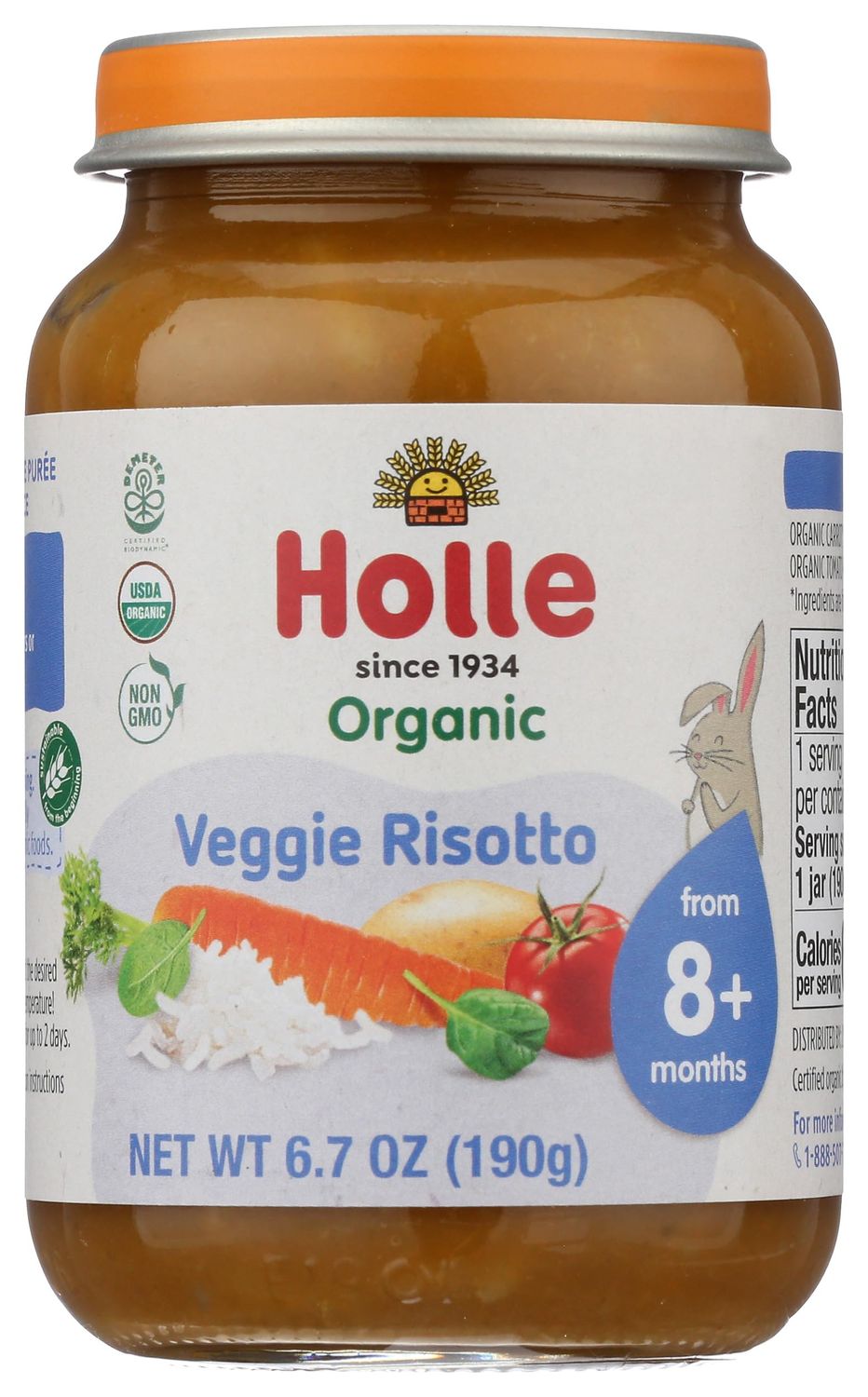 Holle Organic Veggie Risotto Baby Food, 6.7 OZ