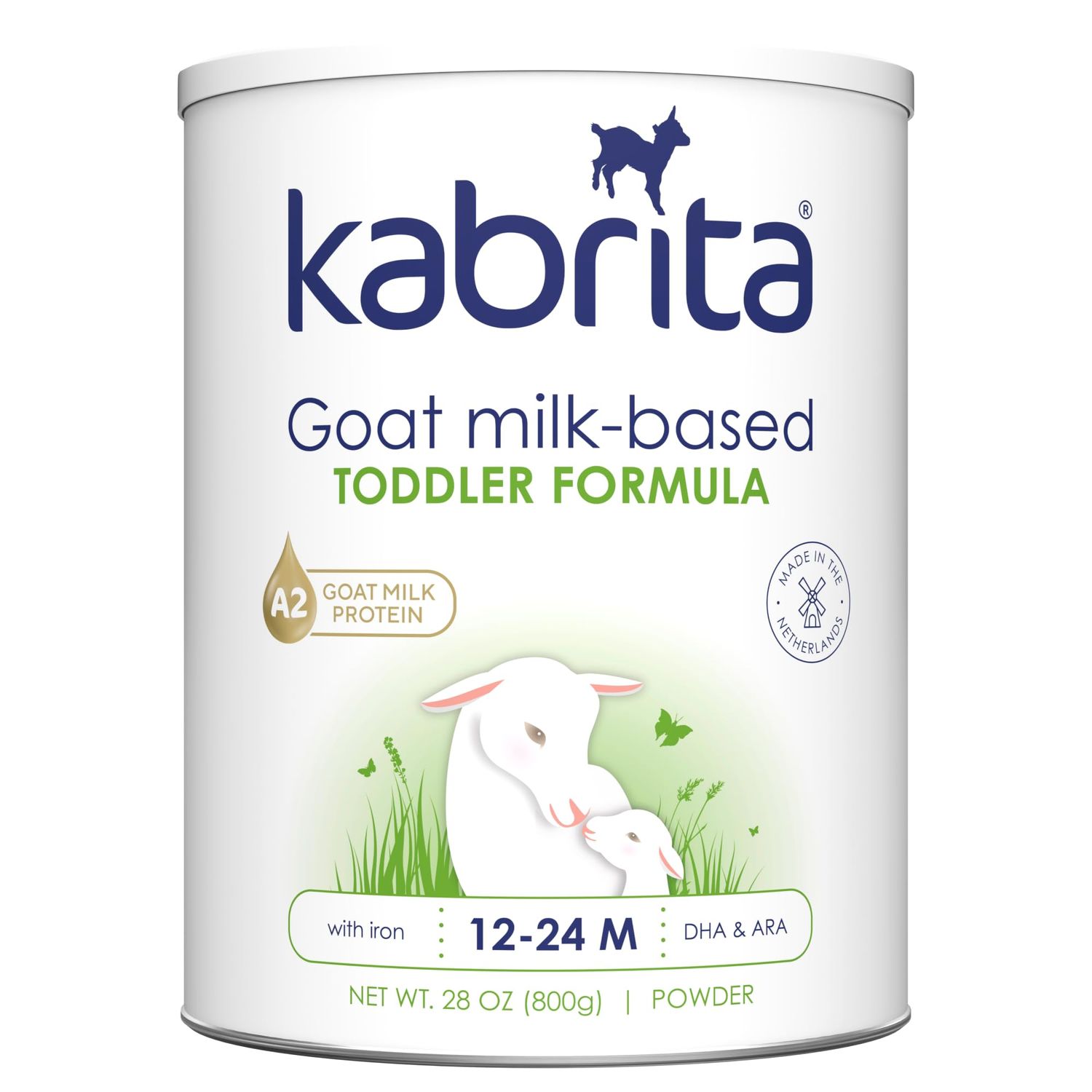 Kabrita Goat Milk Toddler Formula - Easy to Digest Baby Formula 12-24 Months - Contains Vitamin C, D, Iron, DHA, Non-GMO - Gentle on Sensitive Tummies - Formula Supporting Gut Health  Sleep - 28Oz.