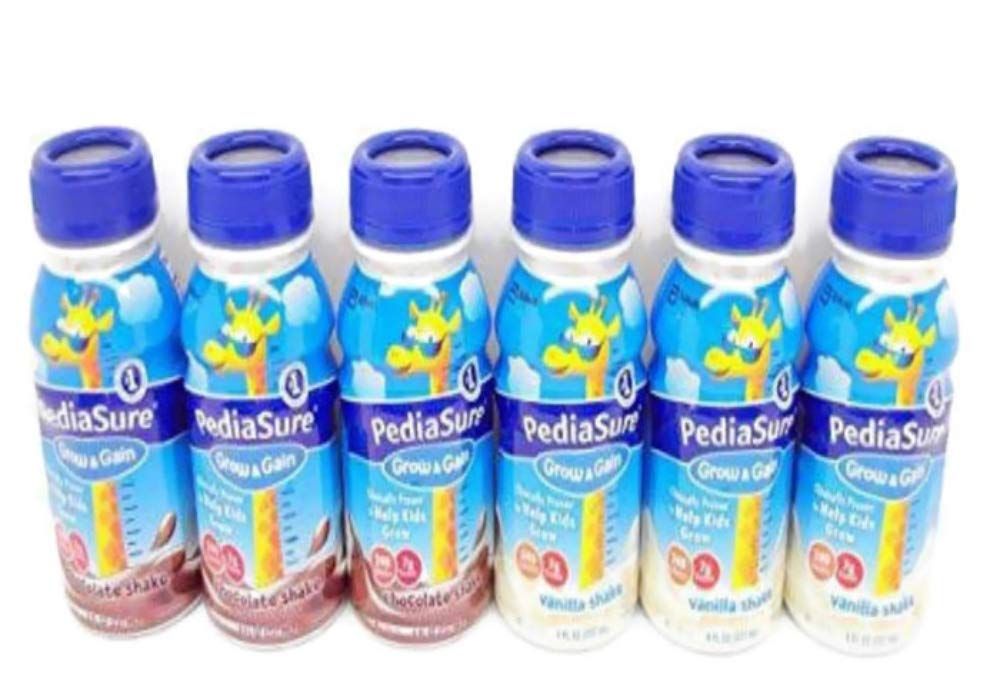 PediaSure Grow  Gain Vanilla  Chocolate Shakes 6 (8 Oz.) Bottles - Small Storage Space Friendly!