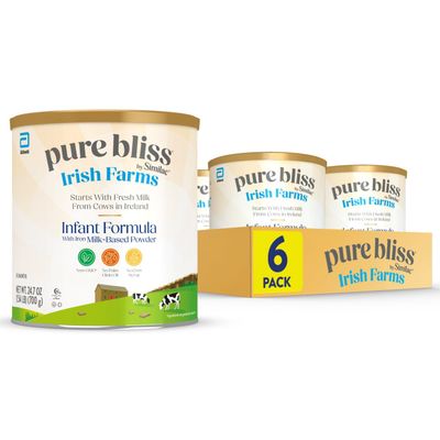 Pure Bliss Irish Farms Easy to Digest Baby Formula Non-GMO Infant Formula 0-12 months 24.7-oz Powder Can (pack of 6)