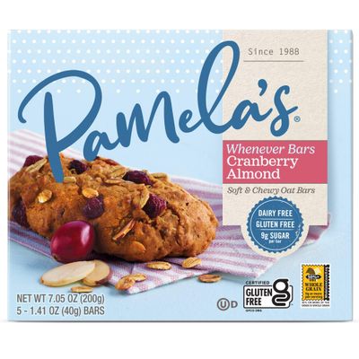 Pamela&#39;s Products Whenever Bars, Cranberry Almond, 5 Bars, 1.41 oz (40 g) Each