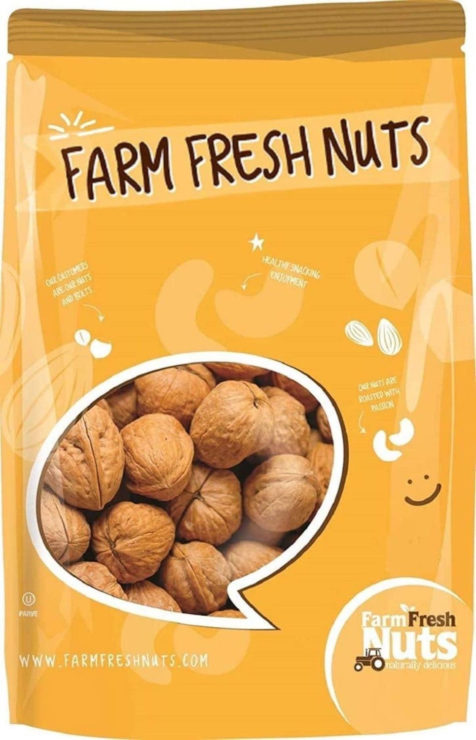 In Shell Walnuts (2.5 Lbs.) - Large Natural California Walnuts - Great Source of Omega 3 - Fresh New Crop - Bursting with Flavor - Farm Fresh Nuts Brand