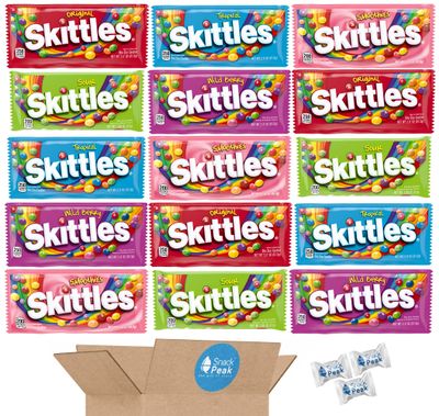 Skittles Variety Snack Peak Gift Box - Tropical, Smoothies, Wild Berry, Original and Sours