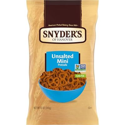 Snyder&#39;s of Hanover, Unsalted Mini Pretzels, 12 Oz Bag
