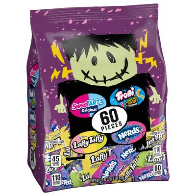 Franken Favorites Halloween Candy Variety Bag, SweeTARTS, Trolli, Laffy Taffy, Nerds, 60 Count