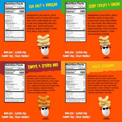 Todd's Better Snacks Egg-Cellent Protein Puffs, Variety Pack, 2.5 Oz (Pack of 4), Made with Egg Whites, 12g Protein, Gluten Free Healthy Snack