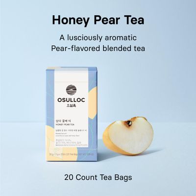 OSULLOC Honey Pear Tea (Sweet Pear &amp; Honey Flavor), Fruit tea Blend, Premium Teabags from Jeju Island, 20 count, 1.06 oz, 30g