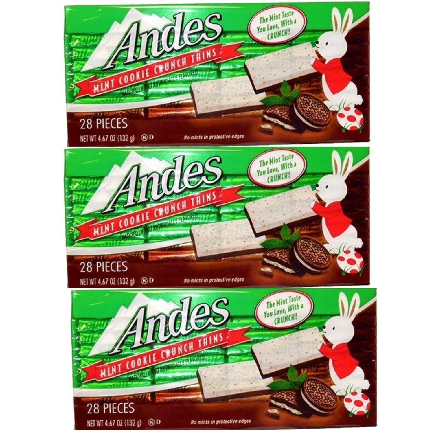 Andes Mint Cookie Crunch Thins Candy, Pack of 3, 4.67 oz