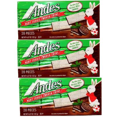 Andes Mint Cookie Crunch Thins Candy, Pack of 3, 4.67 oz