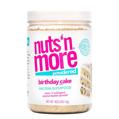 Nuts N More Birthday Cake Peanut Butter Powder, All Natural Keto Snack, Low Carb, Low Sugar, Gluten Free, Non-GMO, High Protein Flavored Nut Butter (9 oz Jar)