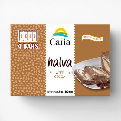 Halva Tahini Bars - Snack Bars | Chocolate | 2.5 oz bars | Pack of 4