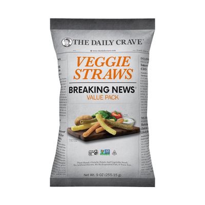 The Daily Crave Veggie Straws Value Pack, Crunchy Veggie with Himalayan Pink Salt, 9 Ounce (Pack Of 6) Gluten-Free, Vegan, Kosher, Crunchy