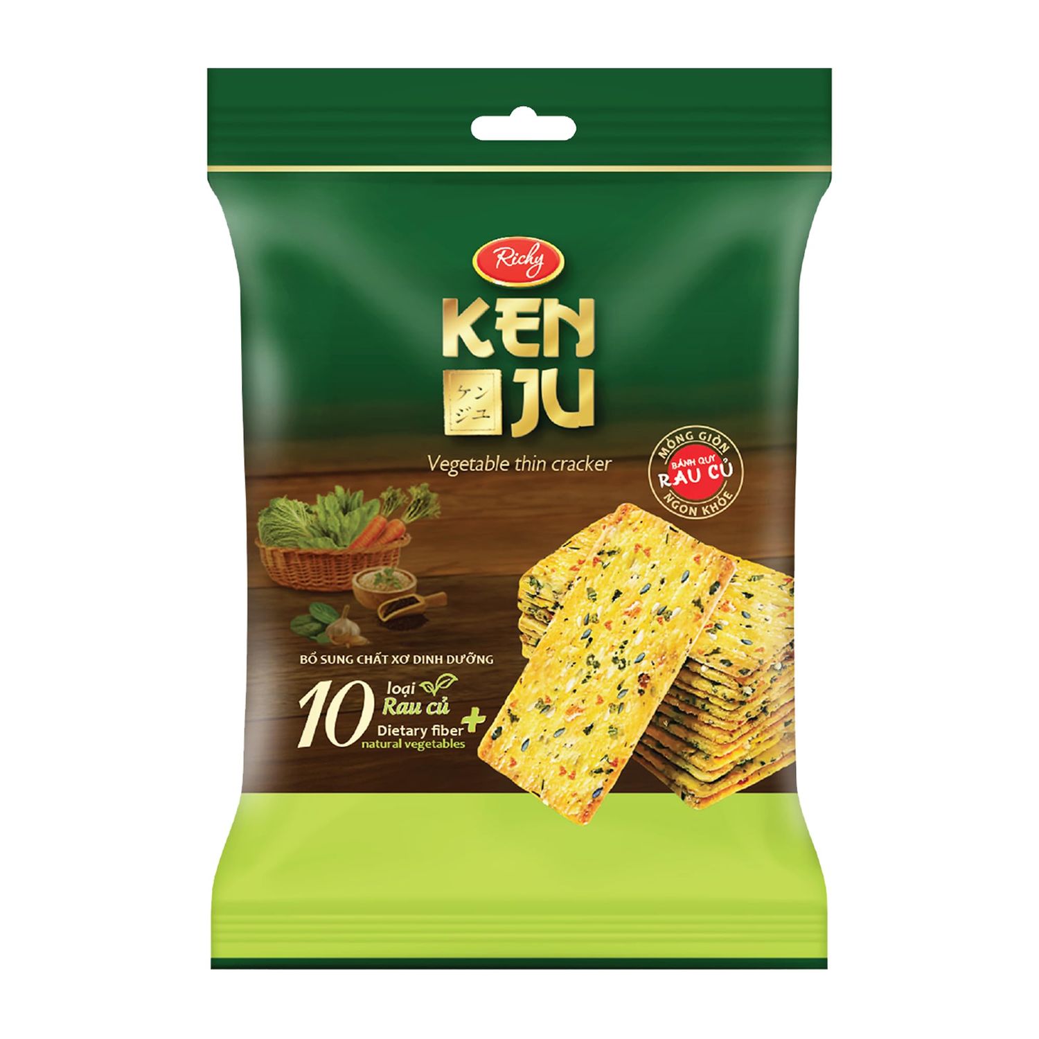 Richy Kenju Cream Onion Biscuits Vegetable Biscuits Cream Latte Biscuits snack Vietnamese food Japanese spongy and crispy banh quy Richy bnh quy Vietnam (1 Pack, Kenju Vegetable-192g)