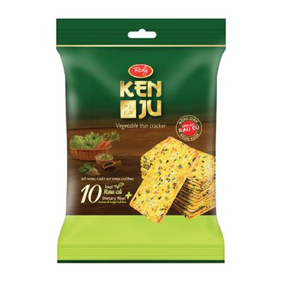 Richy Kenju Cream Onion Biscuits Vegetable Biscuits Cream Latte Biscuits snack Vietnamese food Japanese spongy and crispy banh quy Richy bnh quy Vietnam (1 Pack, Kenju Vegetable-192g)