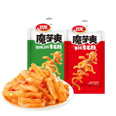 Wei Long Konjac Snacks,Tripe Chanmoyu,Moyushuang,Spicy Konjac Shuang,Chinese Special Snack Food,Low Calorie,Spicy and Sour Flavor Spicy Hybrid(2 Pack)