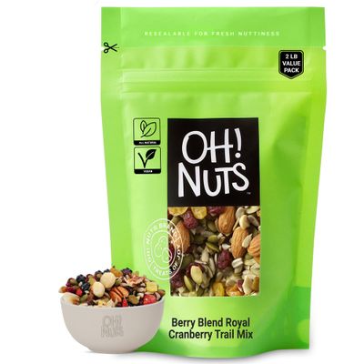Oh Nuts Berry Trail Mix: Nutri Blend Energy Mix - Healthy Trail Mix with Sunflower Seeds, Cranberries, Pumpkin Seeds, Apricot, Almonds &amp; Cashews - 2 LB. All-Natural &amp; Sulfur Dioxide-Free Snack