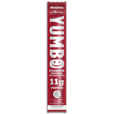 Old Wisconsin Yumbo Summer Sausage Snack Sticks, Ready to Eat, High Protein, Low Carb, Keto, Gluten Free, 20 Individually Wrapped 2oz Sticks, Original Flavor