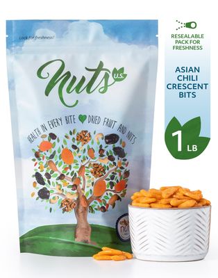 Asian Chili Crescent Bits | No Artificial Colors No Added Flavors | Crunchy &amp; Mild | Natural Crackers In Resealable Bags (1 LB)