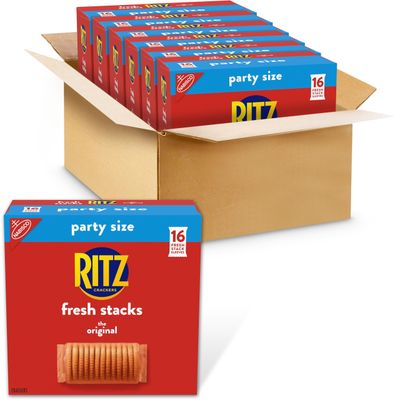 RITZ Fresh Stacks Original Crackers, Party Size, 6 - 23.7 oz Boxes (96 Total Stacks)