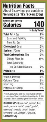 Mary's Gone Crackers, Herb, 6.5 Ounce