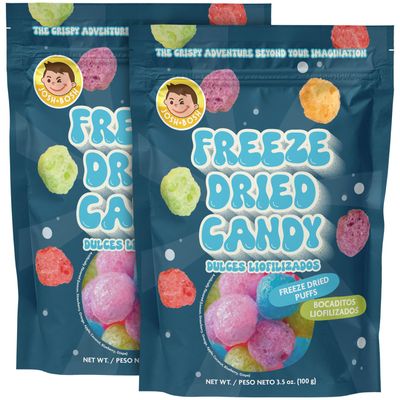 Josh Bosh Freeze-Dried Candy, Puffs, Crunchy &amp; Airy Hard Candies, 3.5 Oz (Pack of 2)