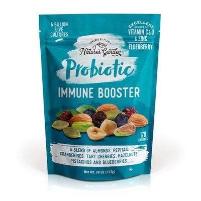Nature&#39;s Garden Probiotic Immune Booster - Mixed Nuts, Heart Healthy Nuts, Omega-3 Rich, Vitamin D, Cranberries, Tart Cherries, Immune Boost, Workout Fuel, Family Snacks - 26 Oz Bulk Bag (Pack of 1)