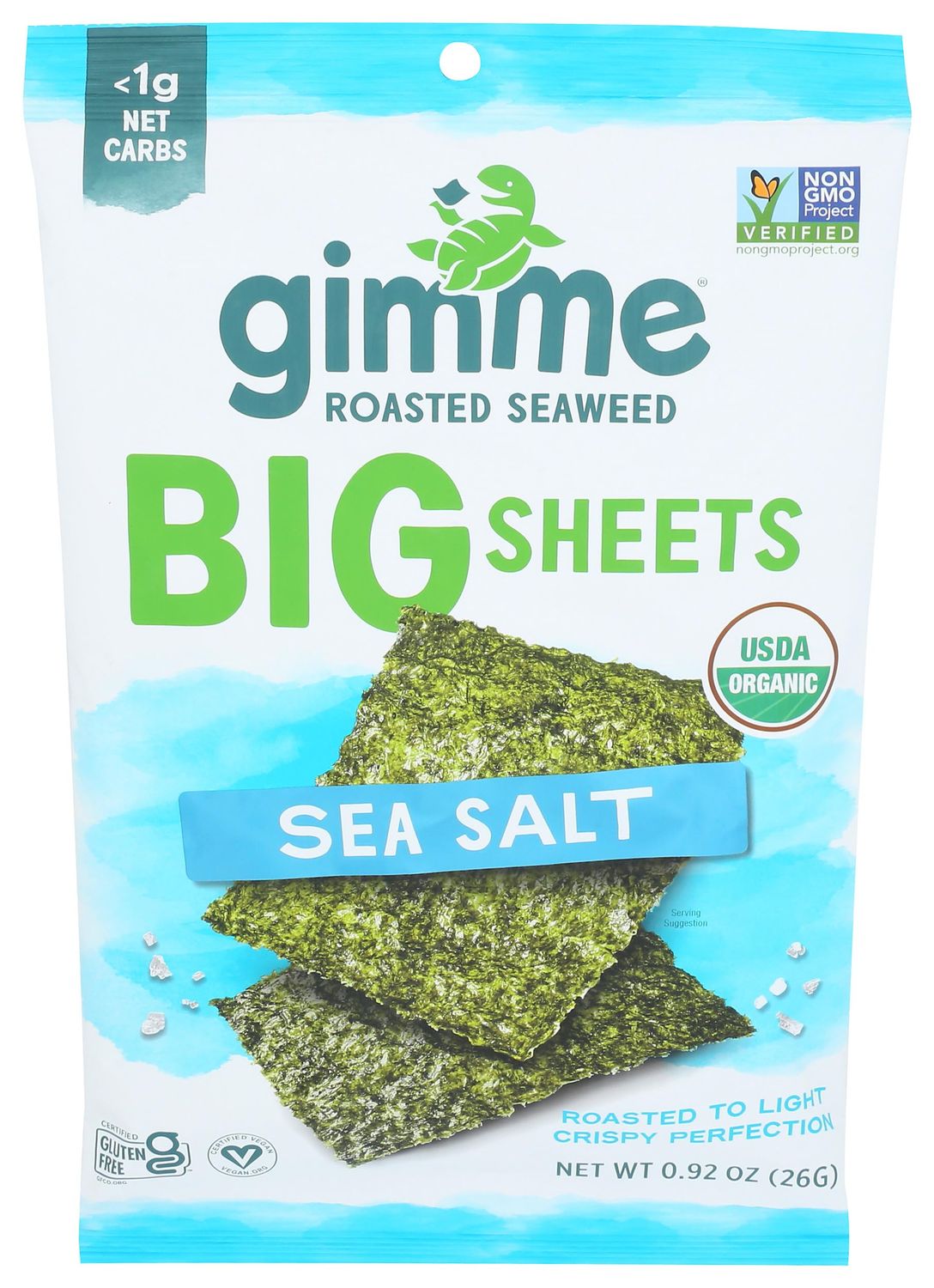 GIMME Organic Wrap N&#39; Roll Roasted Seaweed Sheets, 0.92 OZ