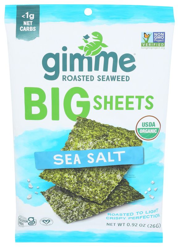 GIMME Organic Wrap N&#39; Roll Roasted Seaweed Sheets, 0.92 OZ