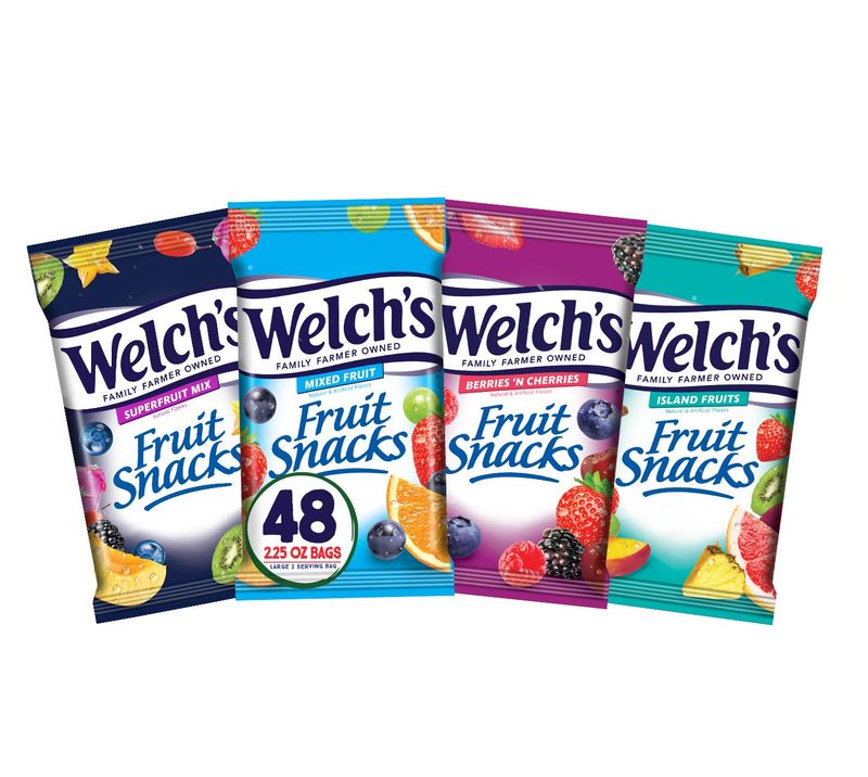 Welch's Fruit Snacks, Bulk Variety Pack with Mixed Fruit, Superfruit Mix, Island Fruits &amp; Berries 'n Cherries, Gluten Free, Bulk Pack, 2.25 oz (Pack of 48)