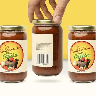 Olivia's Salsa Casera - Medium Hot Spicy Salsa Dip for Tortillas, Tacos, Nachos, Chips, Snacks, Salads - No Gluten, Made of Fresh Tomatoes &amp; Serano Peppers- 16 Oz
