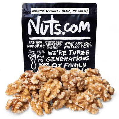 Nuts.com - Organic Walnuts (Raw, No Shell) - Healthy Snack for Adults &amp; Kids, Nutty &amp; Slightly Sweet Flavor, Good Source of Protein &amp; Fiber - Vegan, Raw, Gluten-Free &amp; Kosher Pareve - 2 Pound Bag