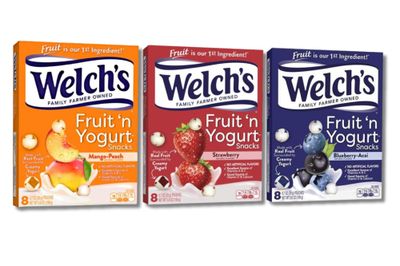 Generic Welchs Fruit Yogurt Snacks, Variety pack, Strawberry, Blueberry-Acai, Mango-Peach, Single Serve 0.7 oz Bag, 8 (0.7oz) bags per box, total 3 Boxes.