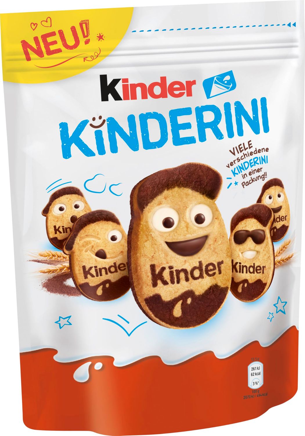 Kinder Kinderini biscuits Frollini milk and cocoa 250g NOVITA'